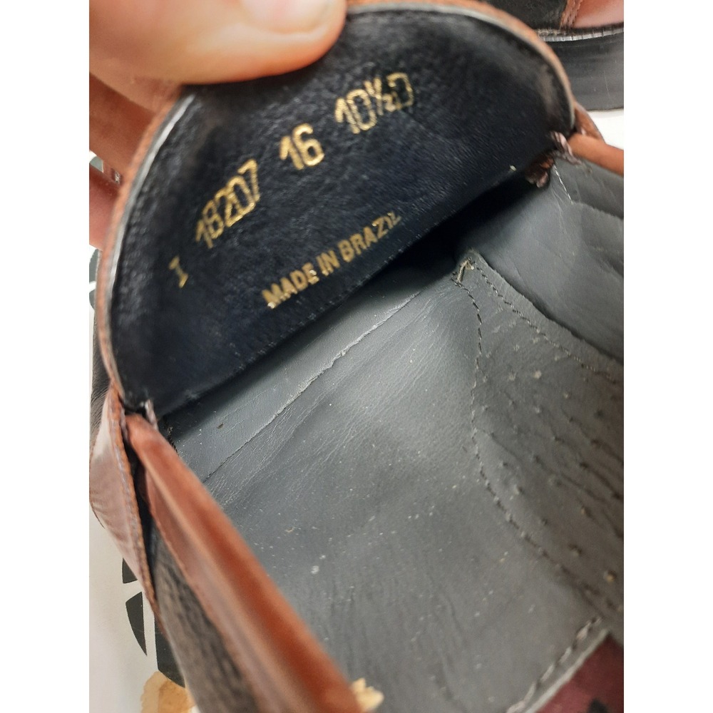 Florsheim Mens 10.5 Tassel‎ Kiltie Loafers Two Tone Black Brown Leather - Picture 4 of 7